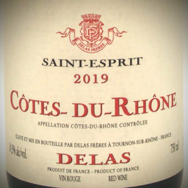 Delas Saint D'Esprit Cote du Rhone label